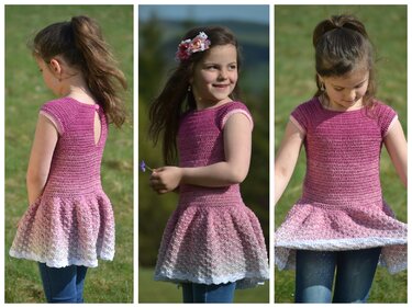 - JOLENE - Sommerkleid/ Tunika ab 74 - 56 Plus Size häkeln, aus einem Bobbel, Bobbelkeid