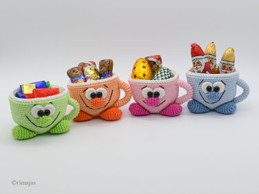 Crochet Pattern - cute cups