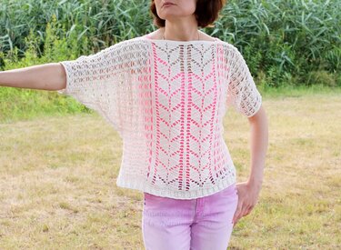 Lockere Bluse "Farfalla", Gr. XS-XXL (Fledermausärmel, lockerer Schnitt) - Bild 2