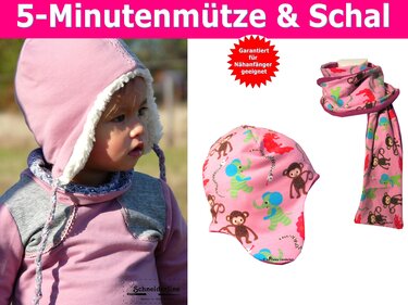 5-Minutenmütze & Schal für Klein & Groß - Schnittmuster & Nähanleitung