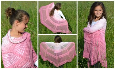 - FREYA - 5 eckige Stola aus einem Bobbel häkeln, Tuch, Häkeltuch, Bobbelstola, an jede Breite anzupassen, mit und ohne Fransen