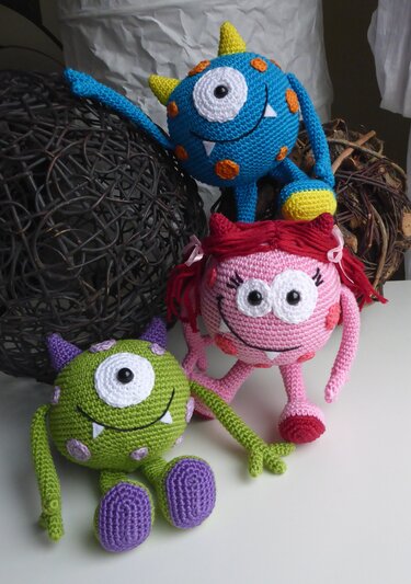 Häkelanleitung Kugelmonster Mick