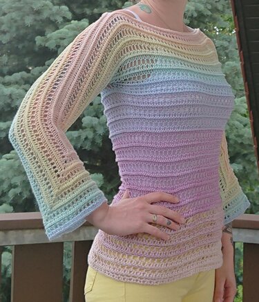 Pullove Aline häkeln Häkelpullover Tunika Oberteil Langarmshirt - Bild 6
