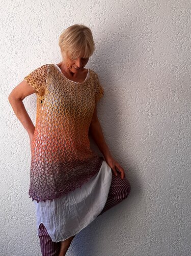 Sommer Tunika, Netzshirt "Hot Summer", alle Größen - Häkeln