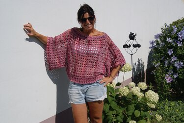 Shirt / Pulli OCEAN (Oversize, Universalgröße - leicht anzupassen) - Häkeln