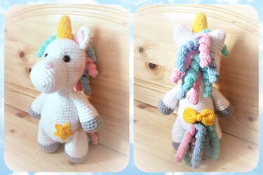 Regenbogen-Einhorn - Häkeln