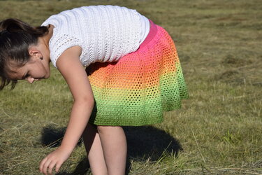 - MIMI - Tellerrock/ Sommerrock aus einem Bobbel häkeln, Anfänger, super einfach und schnell häkeln, Rock, Häkelrock,