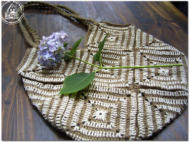 Grosse Tasche häkeln, Grosser Hanf-Shopper, Granny Square Tasche, bag, Hanf