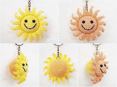 Häkelanleitung - Schlüsselanhänger Sonne