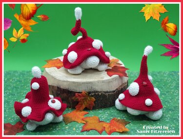 Häkelanleitung Lustige Fliegenpilzbande