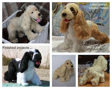 104 Crochet Pattern - English Cocker Spaniel dog with wire frame - Amigurumi PDF file by Chirkova CP