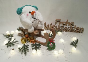 Weihnachtsparade 2 - Schneemann und Rentier - Häkelanleitung