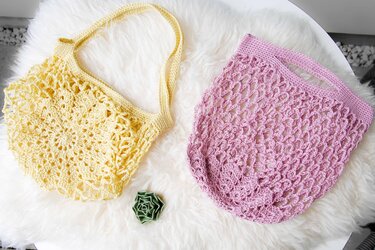 Einkaufsnetz STAR BAG mit Sternboden und zwei wählbaren Henkellängen - Häkeln