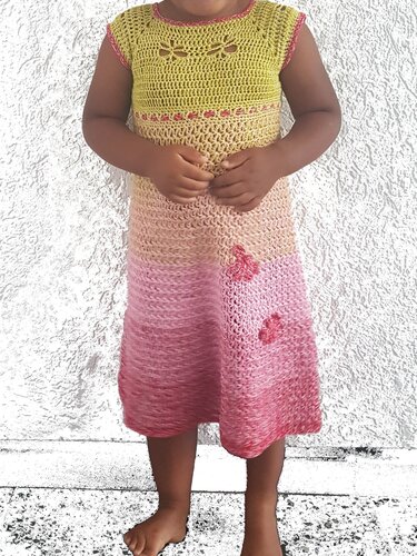 Häkelanleitung Kinderkleid, Tunika Bella-Li, RVO, Gr.92-140