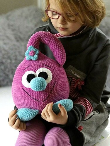 Häkelanleitung, Kissen "XXL Tröpfli auf Kuschelkurs" Geschenkidee!