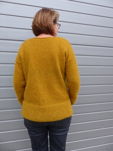 Strickanleitung, Mohairpullover mit V-Ausschnitt