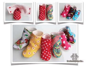 Home-Booties BABY Hausschuhe 0 bis 18 Monate Schuhe Babyschuhe Babybooties - Nähen