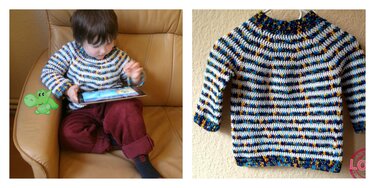 Kinderpulli mit Rundpasse - Häkelanleitung