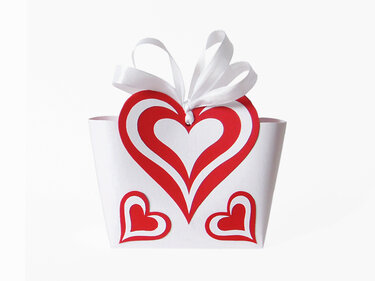 Kleine Tasche mit Herz - Bastelvorlagen und Anleitung - Basteln