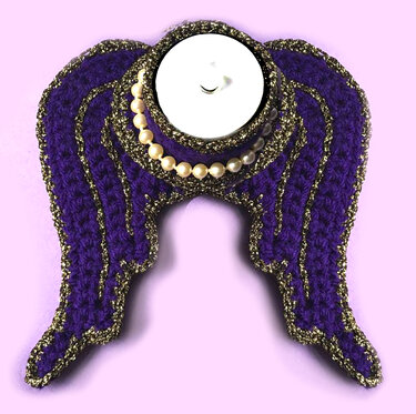 Teelichthalter "FLÜGELCHEN" - Häkeln