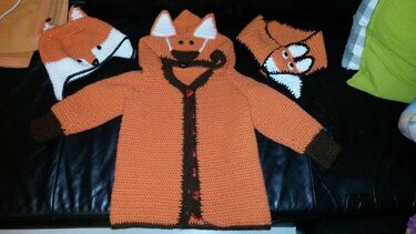 Häkelanleitung Fuchsjacke Gr. 92-146