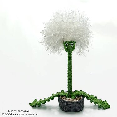 Buddy Blowball, PDF Pattern, Flower Figure, dandylion tutorial by Katja Heinlein crochet file digital