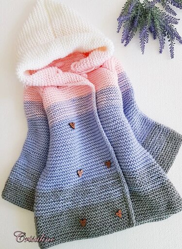 Strickanleitung Cardigan ++ Lola ++ RVO, für alle Größen + Tabelle