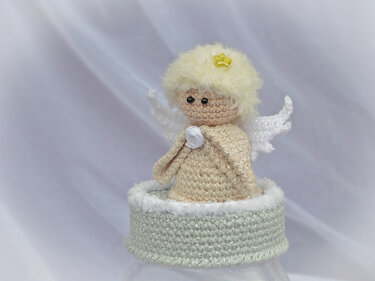 Windlicht oder Bonbonglasbezug Engel Schutzengel Andenken Verstorbene Trauer - Häkeln