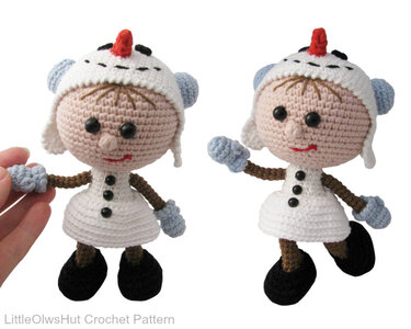 130 Crochet Pattern - Girl doll in a Snowman outfit - Amigurumi PDF file by Stelmakhova CP