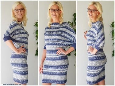 Strickanleitung für Kleid mit Fledermausärmel | Strickkleid - FJORD #2