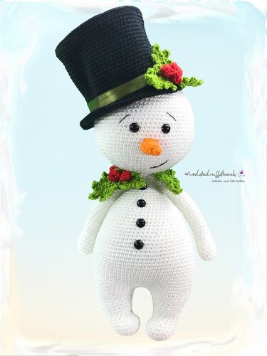 Häkelanleitung Kuschelschnuffelbande Schneemann Gordy