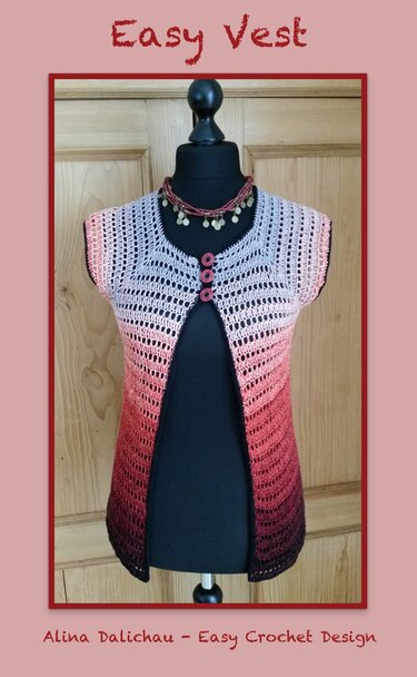 "Easy" Vest Raglan top down for all sizes - Crochet