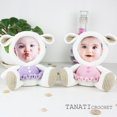 Crochet Pattern of Photo Frame LAMB