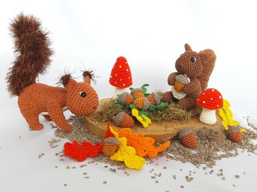 Eichhörnchen Max und Moritz - Häkelanleitung