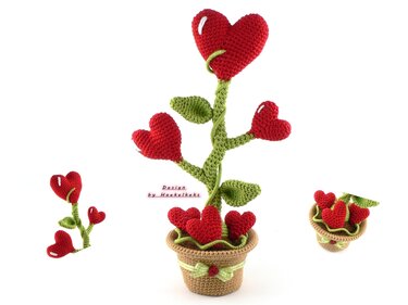 Heartflower in a pot -- Crochet Pattern by Haekelkeks
