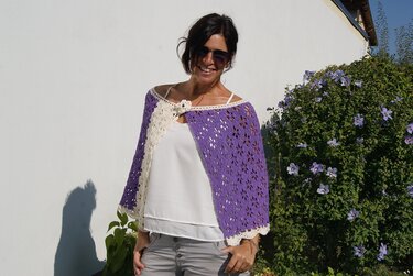 Poncho HÄKELZEIT (Universalgröße, ganz leicht anzupassen) - Häkeln