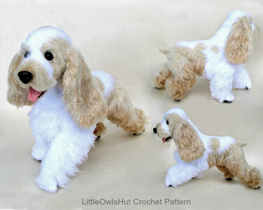 104 Crochet Pattern - English Cocker Spaniel dog with wire frame - Amigurumi PDF file by Chirkova CP