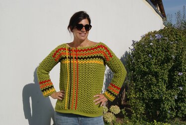 Häkelpulli HERBSTLOOK (Oversize, Gr. S/M, L/XL) - Bild 2