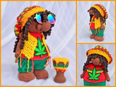 Rastaman "Kingston aus Montego Bay Jamaika" Rastafari - Häkeln