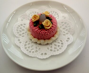 LED Teelichttorte - Geburtstagstörtchen - Stricken