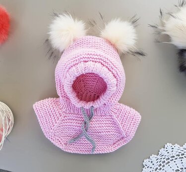 Strickanleitung Schlupfmütze ++ Amelie ++, mit Kragen, für alle Größen