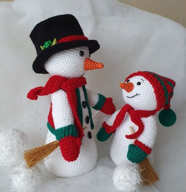 Fritz und Fratz , die flei&szlig;igen Schneem&auml;nner - Häkeln