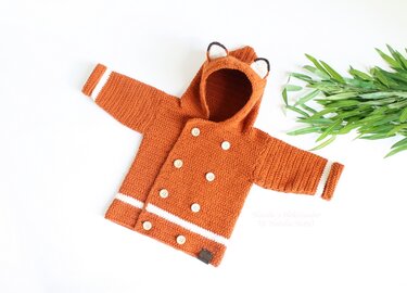 Baby- & Kinderjacke "Fuchs", Gr. 50 -128 - Häkeln