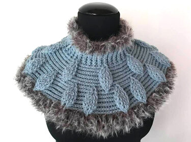 Reliefstäbchen Kragen "Eislady" - Häkeln