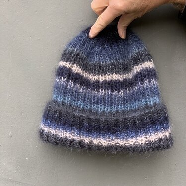 Mütze aus Mohair-Resten, Strickanleitung