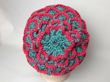 Mütze häkeln, "Feschy", mit 3D Muster, alle Größen