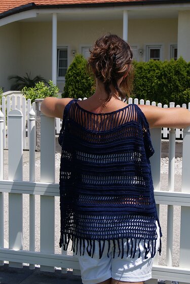 Shirt Nightblue (Oversize) - leicht an alle Größen anzupassen - Häkeln