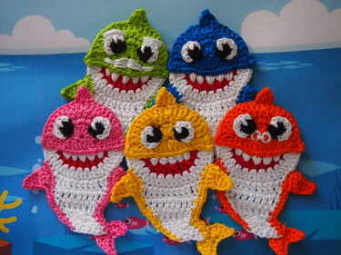 Baby Shark and His Family - Crochet