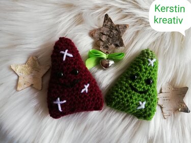 Mini Bäumchen als Anhänger, Deko und mehr 9,5 cm groß - Häkeln