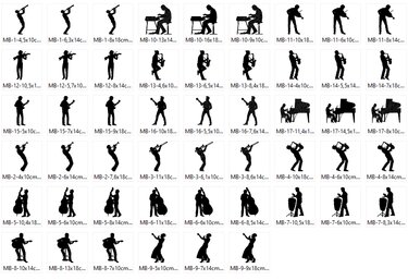 Musik Stickdatei Big-Band Jazz Silhouetten - Sticken